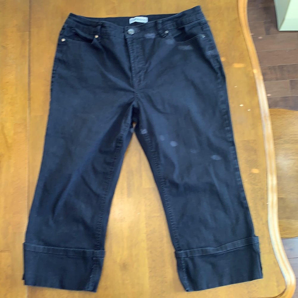 black denim jean crops